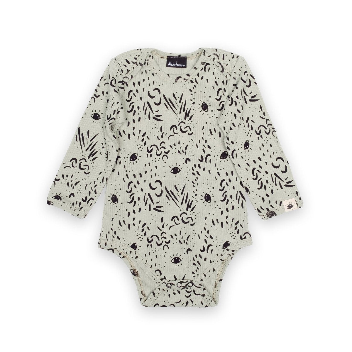 Dinki Human Organic Cotton Baby Bodysuit - Sage