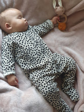 Load image into Gallery viewer, Another Fox - Dot Terry Towelling Baby Footed Onesie - Stone/Black
